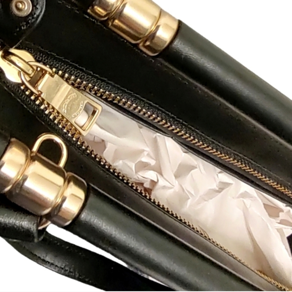 COACH Grace Bag 20 Framed Dowel Calf Leather Crossbody Tote Satchel Black 31918 - Picture 13 of 16